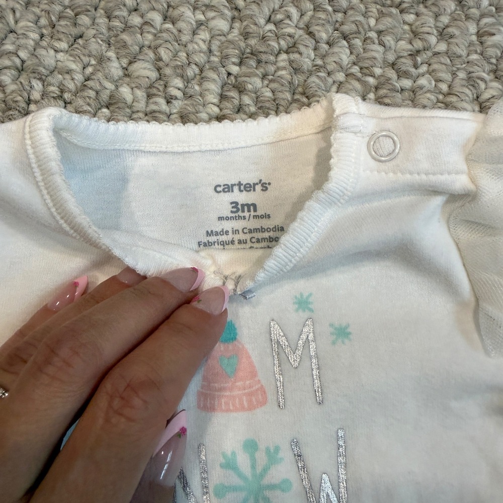 Carters Baby Girls Size 3 Months I Am Snow Lovely Bodysuit and Leggings Set - Picture 5 of 5
